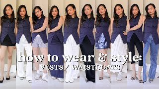 HOW TO WEAR amp STYLE LONG VESTS 10 Outfits  Victoria Hui [upl. by Strawn312]