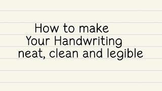 How to Improve Handwriting [upl. by Euqinad]