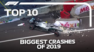 Top 10 Biggest F1 Crashes of 2019 [upl. by Leuams]