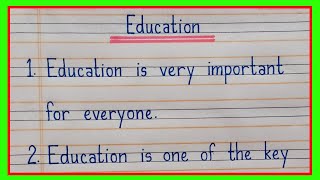 10 lines on Education in englishEducation essay in english 10 linesEssay on Education in english [upl. by Eelram]