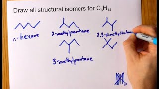 Draw all Structural Isomers of C6H14 hexane [upl. by Orianna]