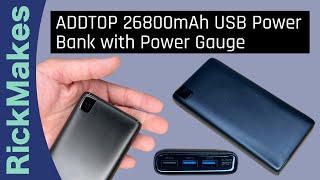 ADDTOP 26800mAh USB Power Bank with Power Gauge [upl. by Alecram]