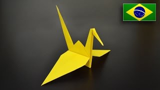 Origami Tsuru  Instruções em Português BR [upl. by Ttirrem]