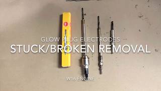 How to remove broken stuck glow plug electrode in then cylinder head engine [upl. by Cyrille]