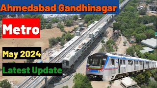 Ahmedabad Gandhinagar Metro Construction Update may 2024 [upl. by Adnir]