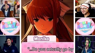 Lets Players Reaction To Monika Knowing Their RealSteam Name  Doki Doki Literature Club [upl. by Nosyla]