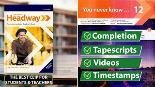 New Headway PreIntermediate 5th Edition  Unit 12 You Never Know   Students Book [upl. by Skiest976]