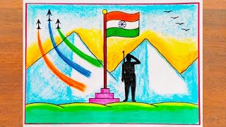 Kargil Vijay Diwas Drawing  How to Draw Kargil Vijay Diwas Poster Easy step by step [upl. by Arria256]