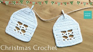 Teje adornos de navidad a crochet  Casitas decorativas [upl. by Mcfadden]