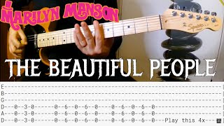 Marilyn Manson  The Beautiful People Guitar cover Tab [upl. by Dadinirt]