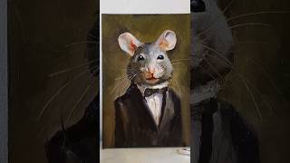 Mouse in a tailcoat painting master class art oilpainting mouse artwork [upl. by Wit37]