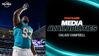 DT Calais Campbell speaks with the media after TENvsMIA  Miami Dolphins [upl. by Dylane]