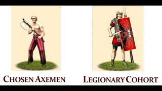 Total War Rome Remastered 1vs1 Legionary Cohort vs Chosen Axemen [upl. by Hennahane300]