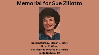 Memorial Service for Sue Ziliotto [upl. by Ditmore]