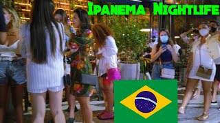 🇧🇷 4K Ipanema Nightlife  Long Lines  Rio de Janeiro Brazil [upl. by Bernadina]