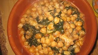 GARBANZOS CON BACALAO Y ESPINACAS  PASO A PASO [upl. by Aerdnahs922]