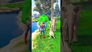 Hulk vs spider man race video 😮😱gta5 viralvideo youtubeshorts cartoon [upl. by Nednal]