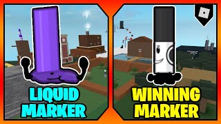 How to get the quotLIQUID MARKERquot AND quotWINNING MARKERquot MARKERS  BADGES in FIND THE MARKERS  Roblox [upl. by Carita126]