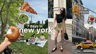 7 days in New York City 🚕 central park Manhattan Brooklyn popular cafes amp restaurants [upl. by Daeriam]