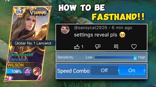 How to be FASTHAND in LANCELOT Using This SECRET Settings in 2024 ⚡️🔥 [upl. by Eiznekcam]