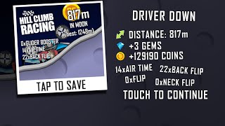 10 Million Coins in 14 Minutes  Hill Climb Racing Moon Stage Challenge [upl. by Nogem]