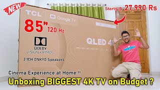 Killer 85quot 120Hz TV on Budget 🤯 TCL 85C655 2024 4K Google TV Unboxing 🔥 [upl. by Ober579]