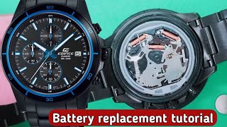 How to change the battery on Casio Edifice EFR526 [upl. by Buschi803]