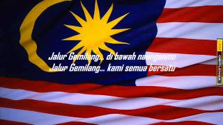 Jalur Gemilang with lyrics 1 [upl. by Esenwahs]