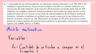 La demanda de un artículo durante los siguientes cuatro trimestres es de Parte 1 SOLUCIONADO [upl. by Yves674]