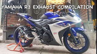 Yamaha R3 Exhaust Compilation  Full System Exhausts  India [upl. by Salvatore]