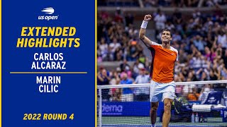 Carlos Alcaraz vs Marin Cilic Extended Highlights  2022 US Open Round 4 [upl. by Emya]