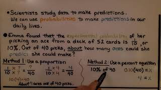 7th Grade Math 124a Using Experimental Probability to Make Predictions [upl. by Wyn]