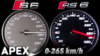 2018 Audi RS6 Performance vs Audi S6  Acceleration Sound 0100 0265 kmh  APEX [upl. by Sand]