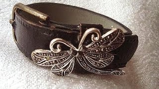 BRACELET FROM AN OLD BELT How to recycle diy jewelry make it [upl. by Hsinam288]