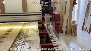 Pantografo CNC con cambio automatico utensili HSD ISO30 AMMA [upl. by Bak63]