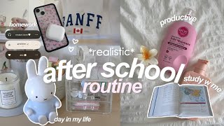 AFTER SCHOOL ROUTINE realistic 📝🎀 studying productive back to school [upl. by Marozik]