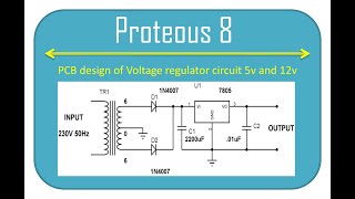 Voltage regulator on proteus 8 software [upl. by Ztnarf]