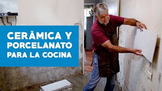 Cómo instalar cerámica y porcelanato en la cocina [upl. by Ajtak]