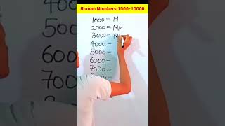 Roman Numerals 1000 to 10000  Roman Numbers  How to write Roman Numbers shorts maths romans [upl. by Ennail]