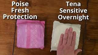 Side By Side Comparison Poise Overnight VS Tena Sensitive [upl. by Donni]