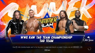 SummerSlam 2021 Raw Tag Team Championship  AJ Styles amp Omos c vs Randy Orton amp Riddle [upl. by Naid983]