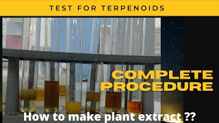 Test for Terpenoids Phytochemical screening  Complete procedure part 1 [upl. by Papp]