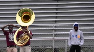 Whitehaven High School Marching Band  Tubas and Percussion 1 vs 11  2014 [upl. by Ress]