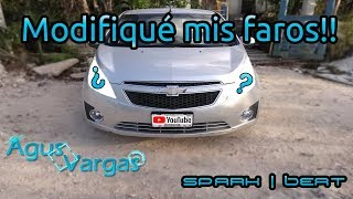 ABRIR FAROS E INSTALAR LUPAS PROYECTORES RETROFIT  SPARK  BEAT  MODIFICAR FAROS  Agus Vargas [upl. by Eerrehs]