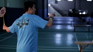 How to Long Serve  Badminton Lessons [upl. by Ahsiemal]