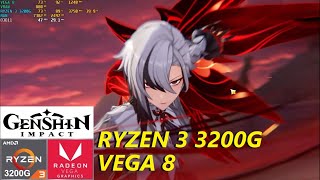 Ryzen 3 3200g  VEGA 8 2024  Genshin Impact gameplay [upl. by Ykcir]