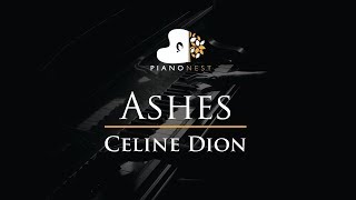 Celine Dion  Ashes  Piano Karaoke  Sing Along  Cover with Lyrics [upl. by Yelahs23]