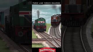 THREE LINE FORKED RAILROAD  Trains Crossing Each Other At Same Track  HintsGamerz [upl. by Marline]