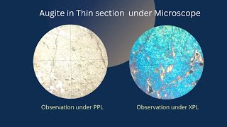 Augite pyroxene Thin section under microscope  Optical properties of a heavy mineral Mineralogy [upl. by Auqenat]