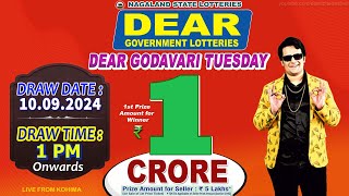 DEAR GOVERNMENT LOTTERIES DEAR GODAVARI TUESDAY WEEKLY DRAW DEAR 1 PM ONWARDS DRAW DATE 10092024 [upl. by Nahallac573]